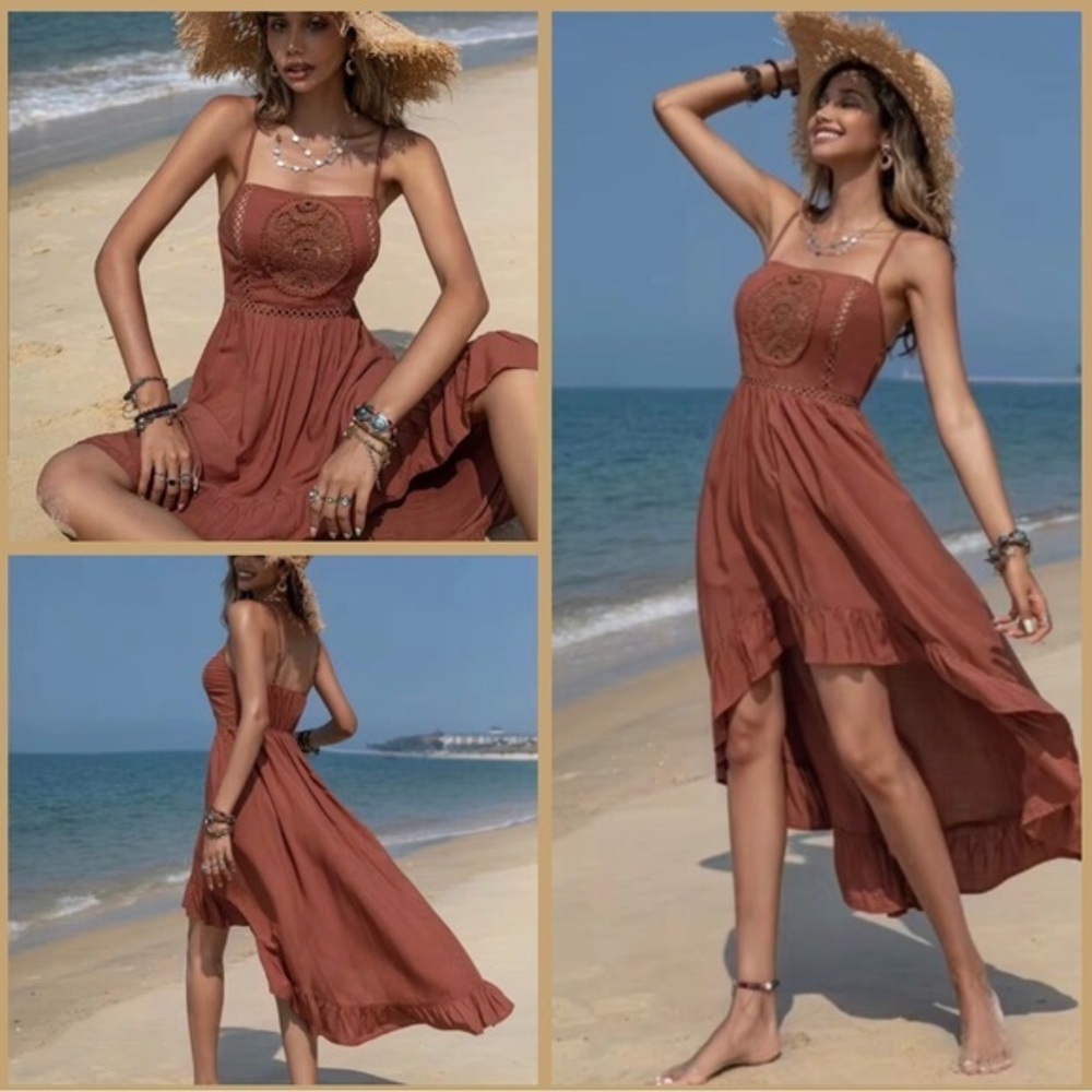 RusttyDustty Crocheted Hi-low Dress